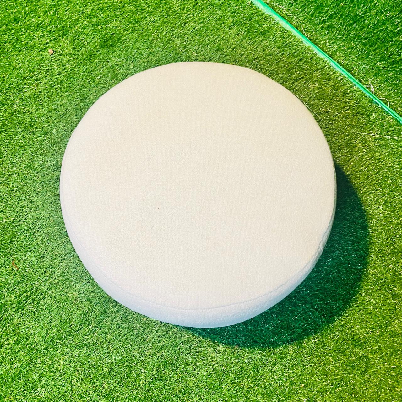 White Rounded Ottomans