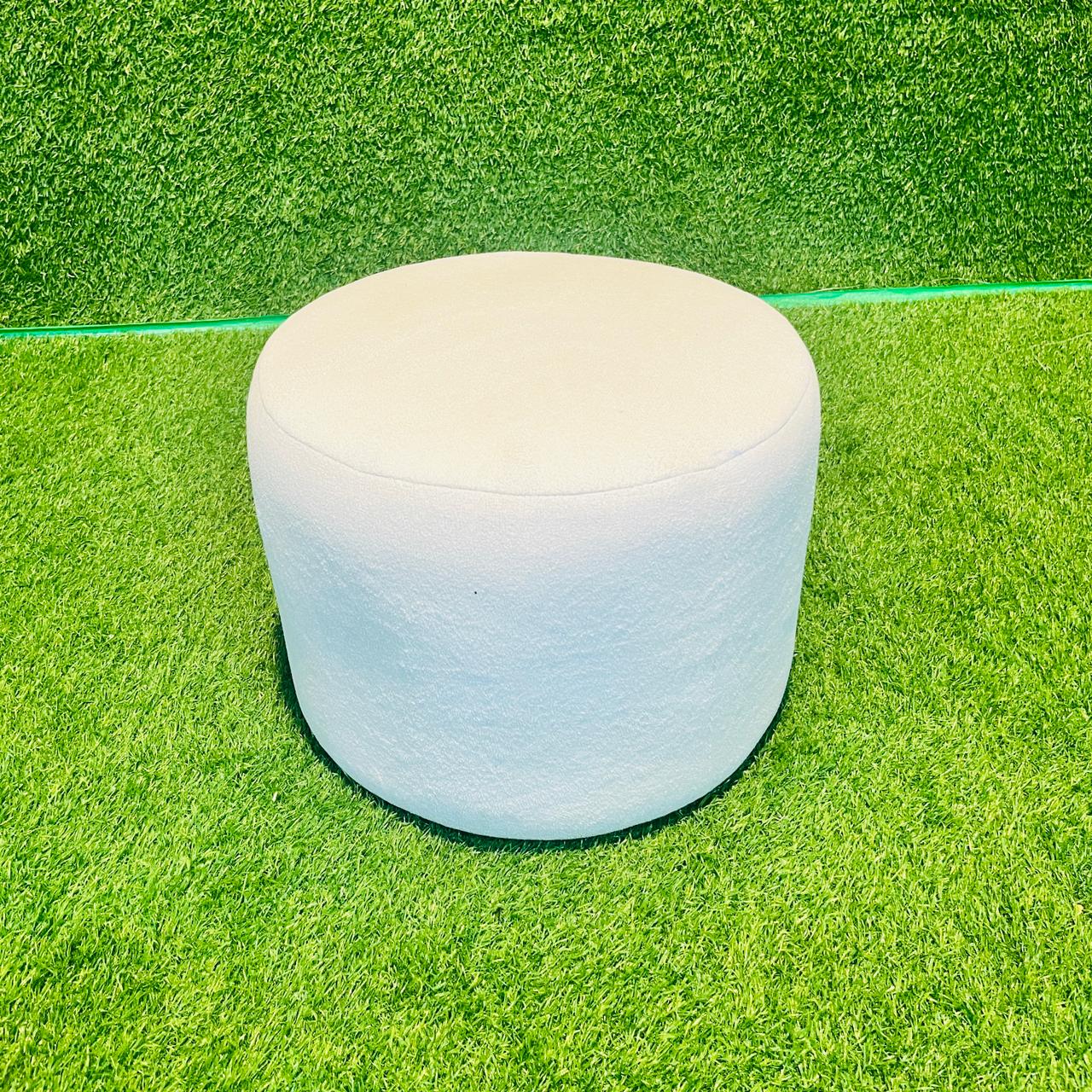 White Rounded Ottomans