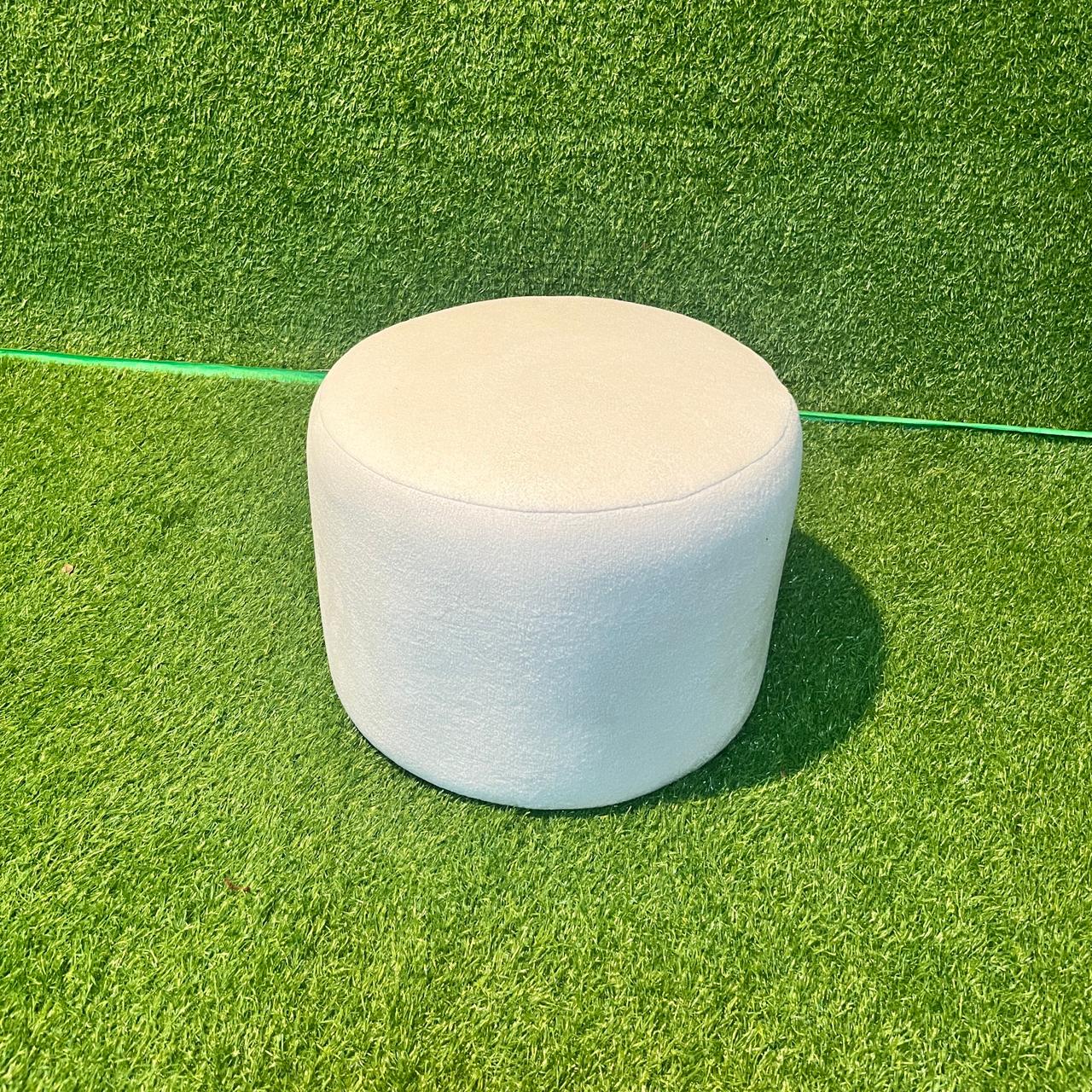 White Rounded Ottomans