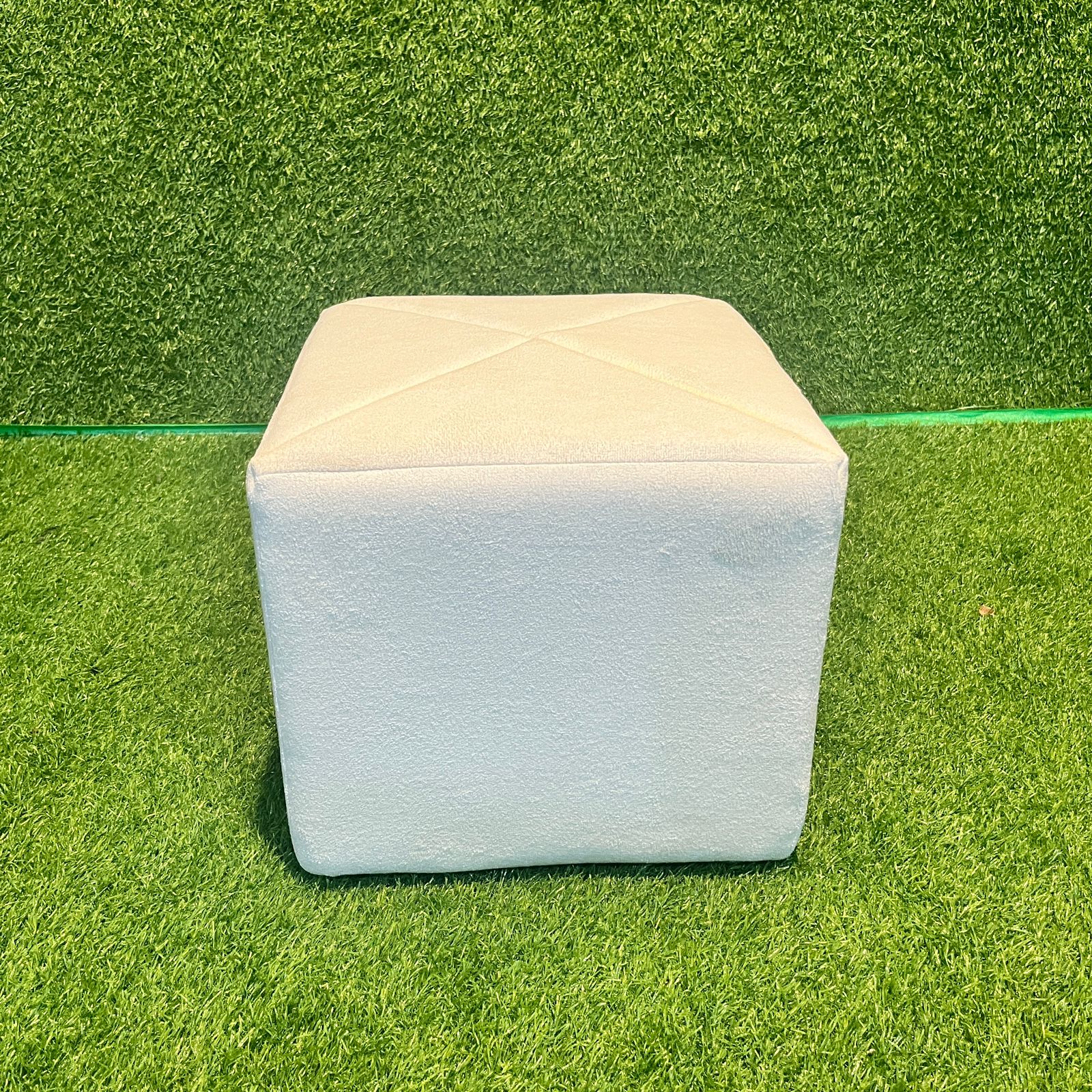 White Square Ottomans