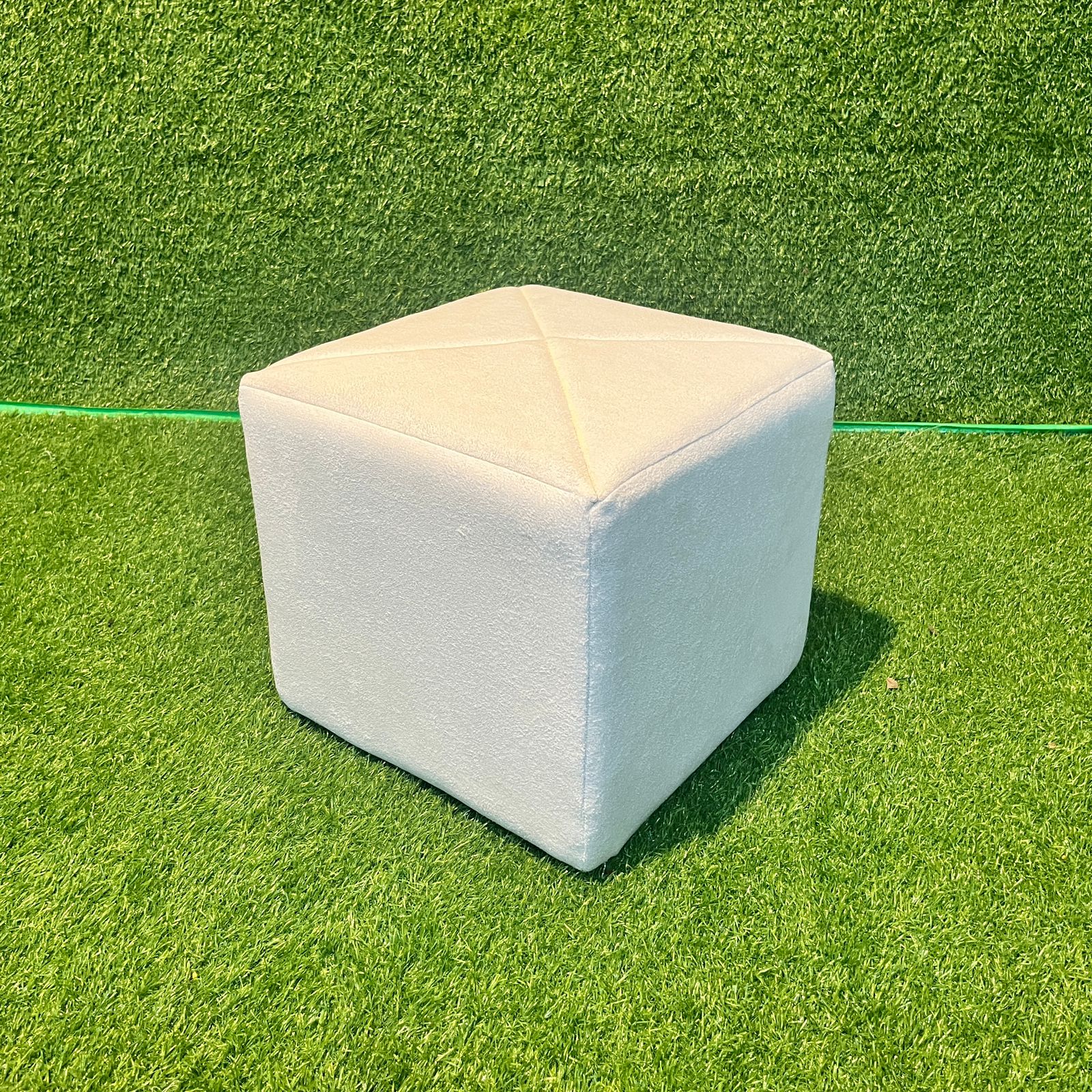 White Square Ottomans