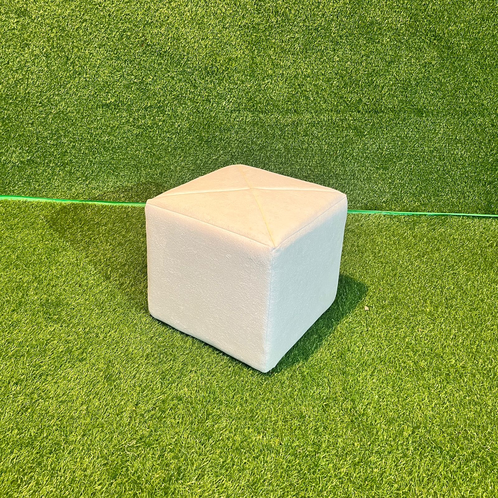 White Square Ottomans