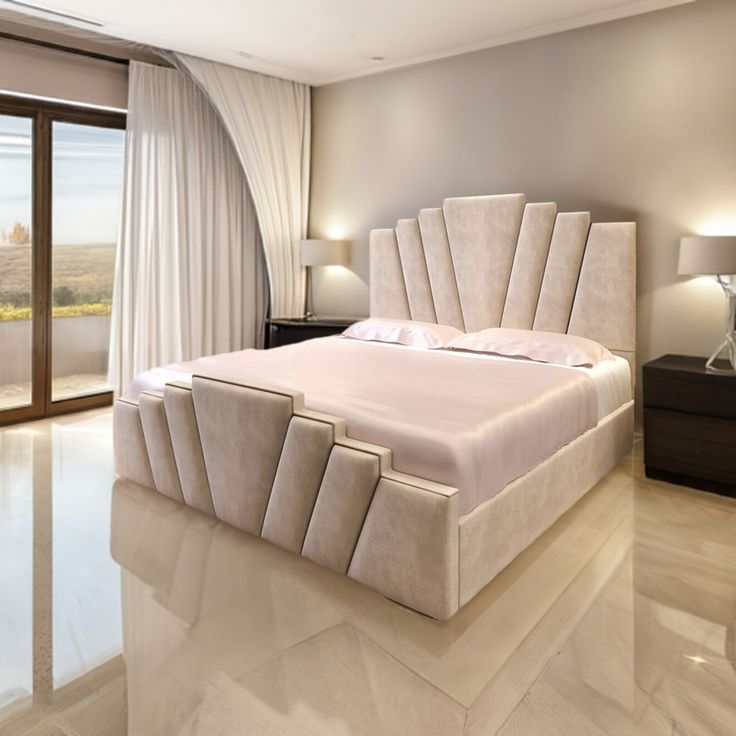 Premium Upholstered Queen Bed – Modern Comfort with Padded Headboard