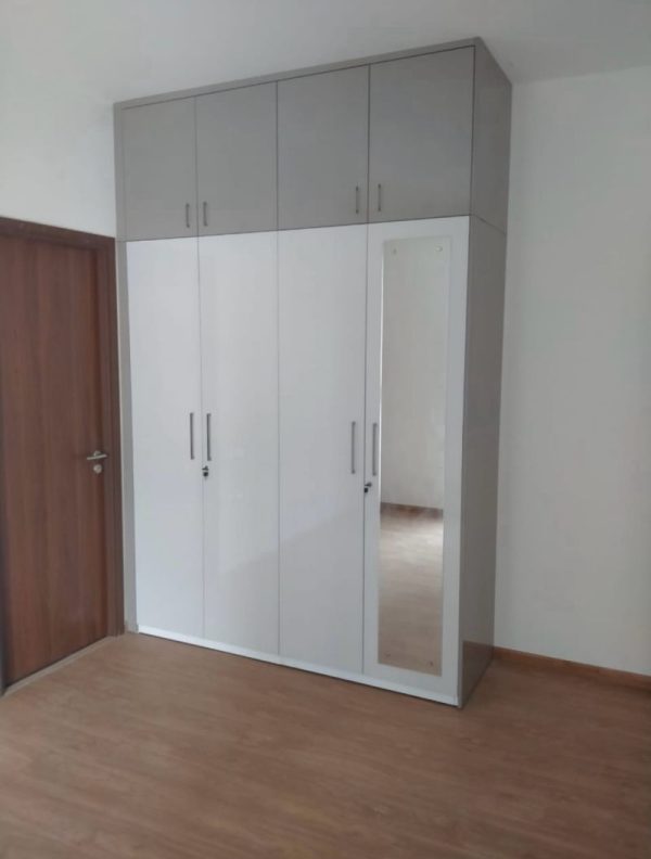 Wardrobe with Loft & Cabinet Work in Bhopal – Completed by The Sofa Shoppe | Tiwari Interiors