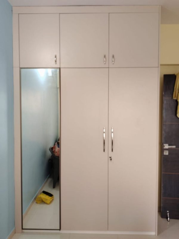 Wardrobe with Loft & Cabinet Work in Bhopal – Completed by The Sofa Shoppe | Tiwari Interiors