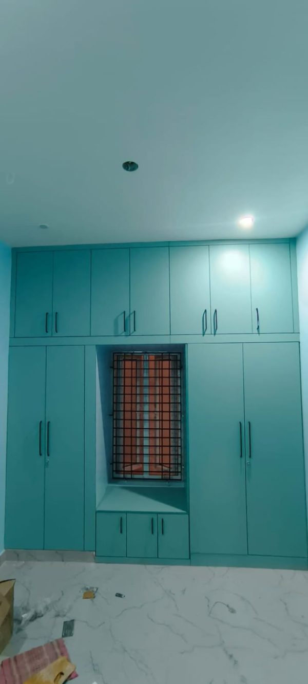 Wardrobe with Loft & Cabinet Work in Bhopal – Completed by The Sofa Shoppe | Tiwari Interiors