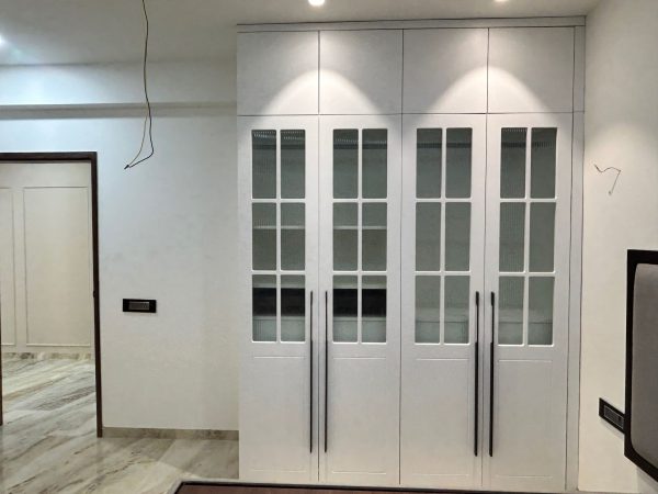Wardrobe with Loft & Cabinet Work in Bhopal – Completed by The Sofa Shoppe | Tiwari Interiors