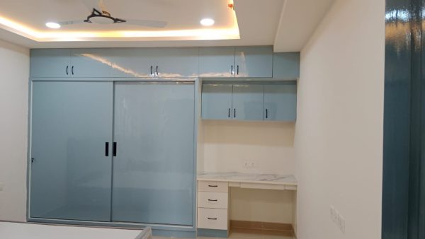 Wardrobe with Loft & Cabinet Work in Bhopal – Completed by The Sofa Shoppe | Tiwari Interiors