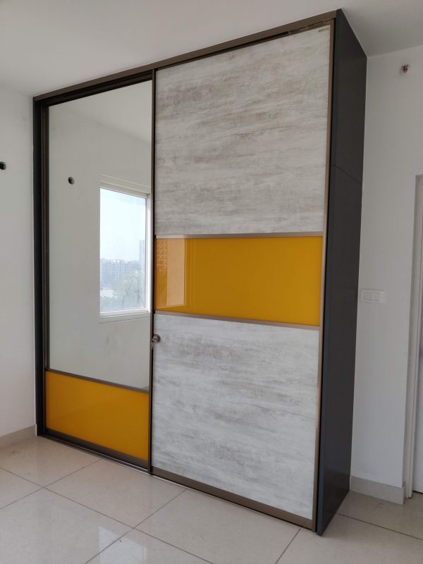 Wardrobe with Loft & Cabinet Work in Bhopal – Completed by The Sofa Shoppe | Tiwari Interiors
