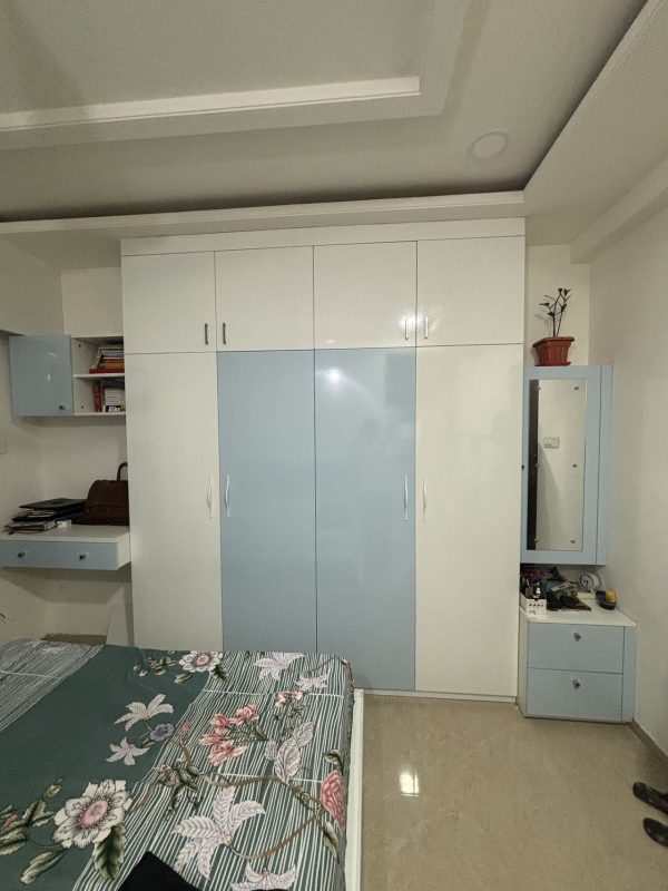 Wardrobe with Loft & Cabinet Work in Bhopal – Completed by The Sofa Shoppe | Tiwari Interiors