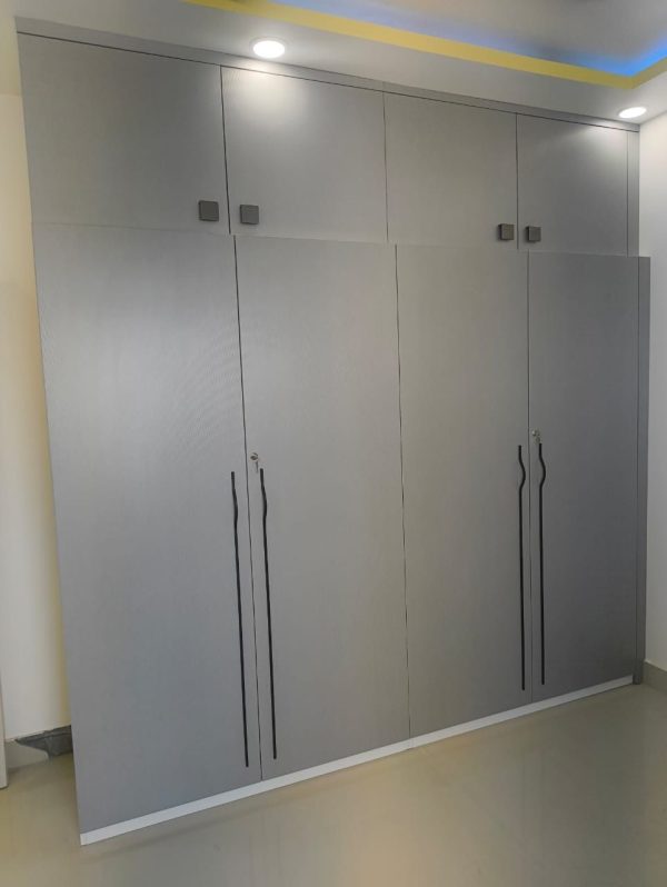 Wardrobe with Loft & Cabinet Work in Bhopal – Completed by The Sofa Shoppe | Tiwari Interiors