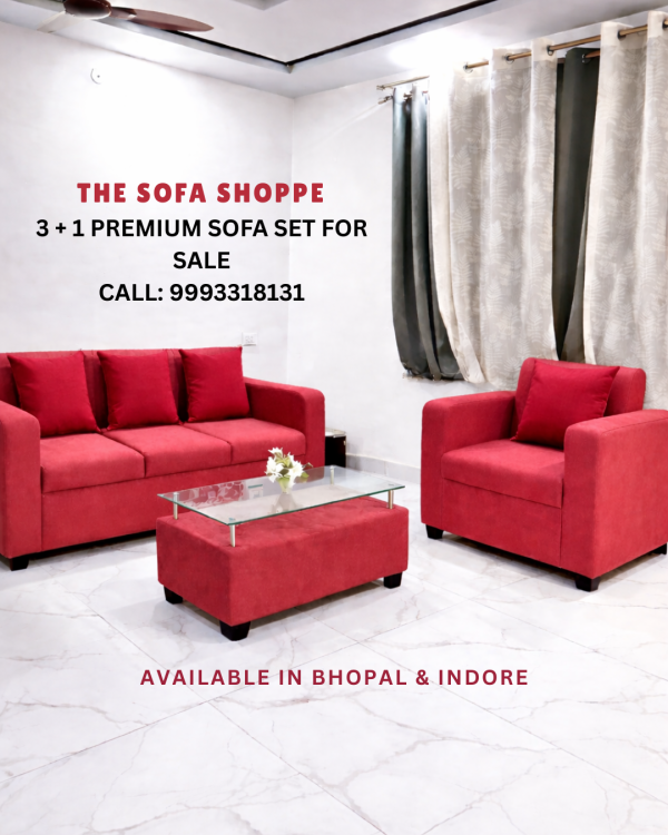 3 3+1 Premium Sofa Set with Center Table | Multiple Color Options Available